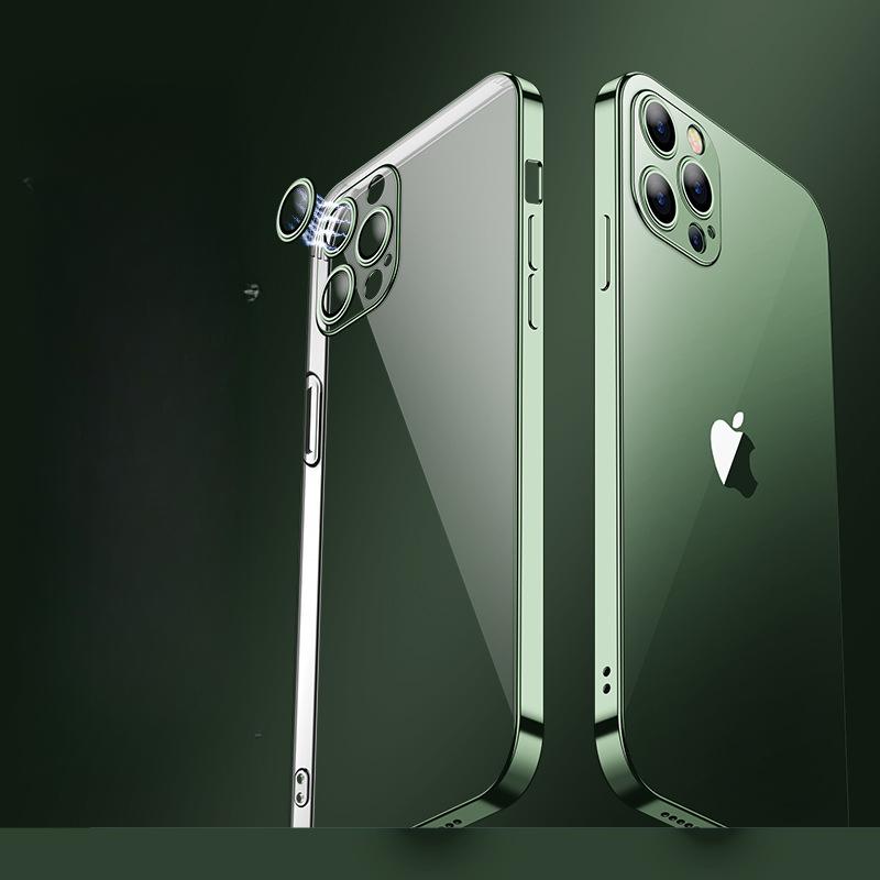 Suitable for Apple 16 Phone Cases, Electroplated with Lens Film, Iphone15Promax Transparent Case, 13/14 Full Package, Simple and Easy