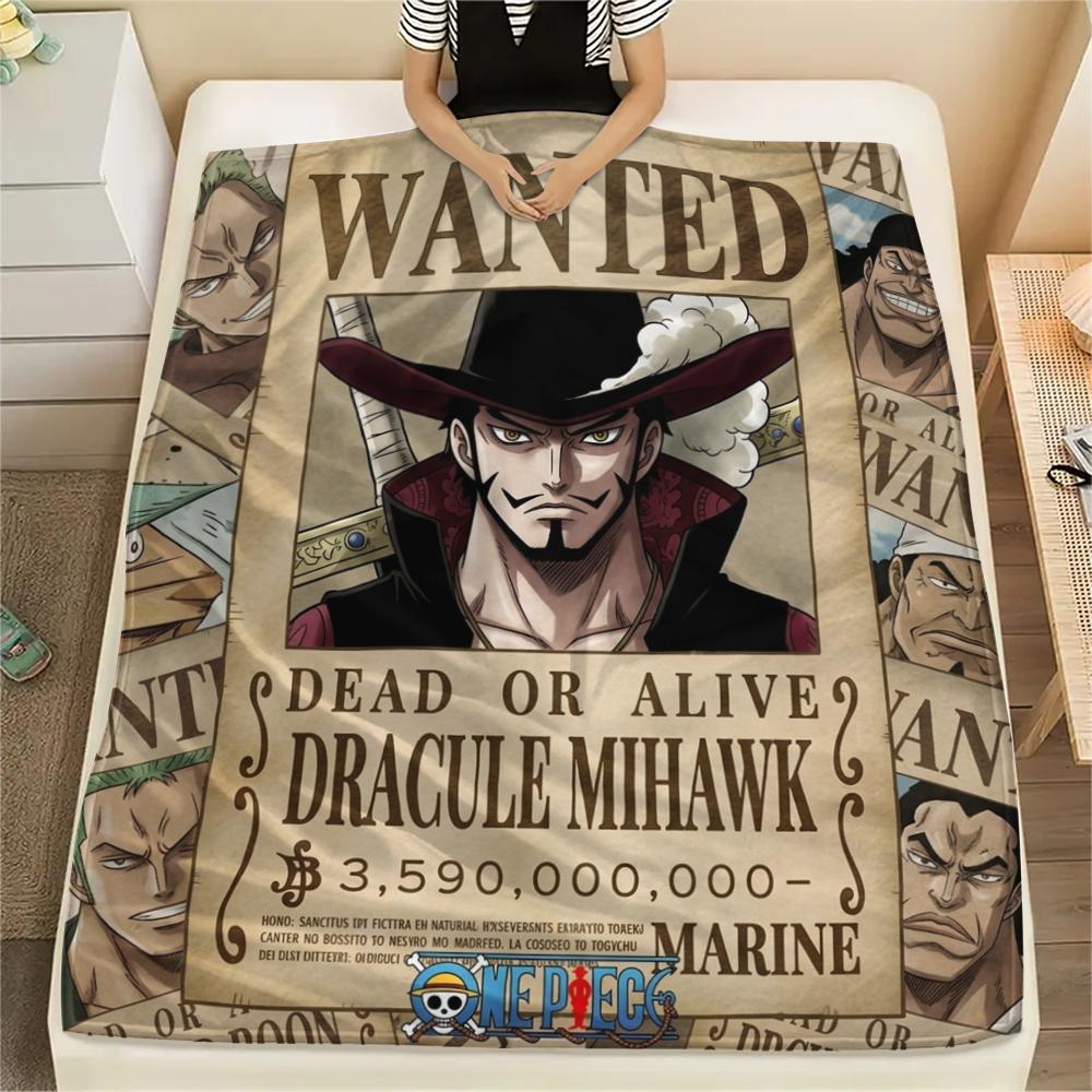 One Piece Poster Flannel Blanket Fashionable Print Ideal For Bedroom Sofa Bed Chair Picnic Travel -HE57