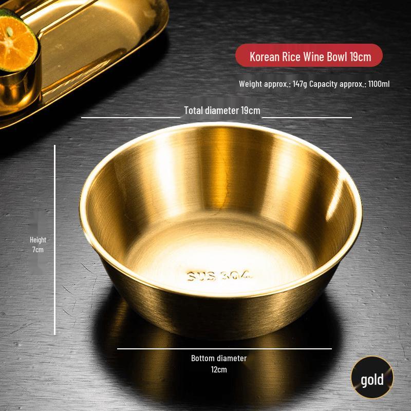 Korean Gold Stainless Steel Bowl with Handle
