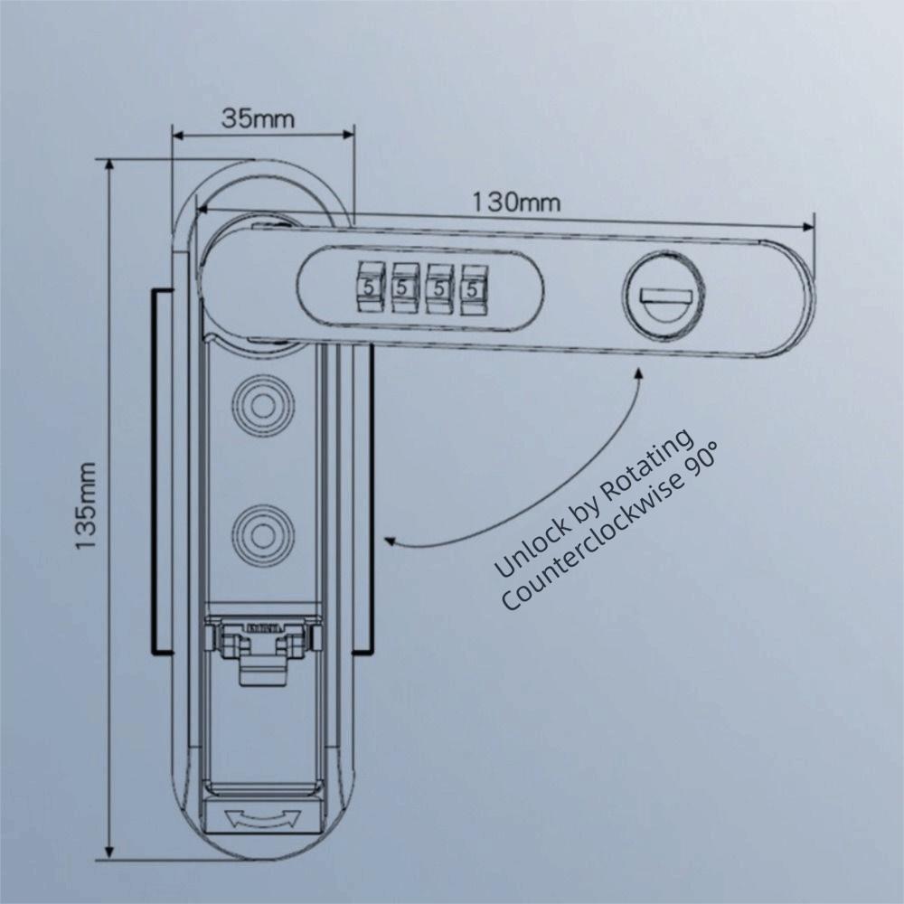 Waterproof Cabinet Door Lock Alloy Material Combination Lock Sturdy Security Lock Outdoor Use
