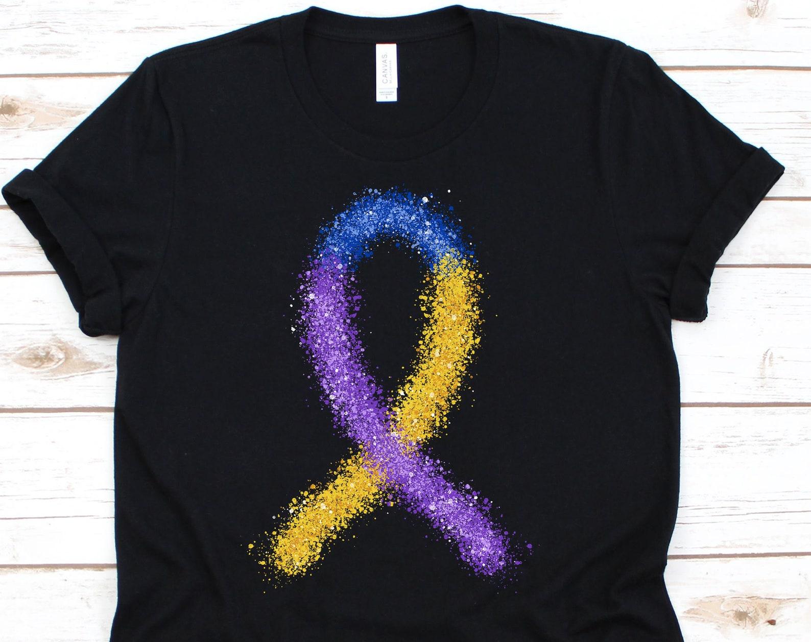 Bladder Cancer Ribbon Shirt, Cancer Awareness Gift For Bladder Cancer Warrior Fighter Survivor Support, Bladder Cancer Ribbon Tshirt 3XL