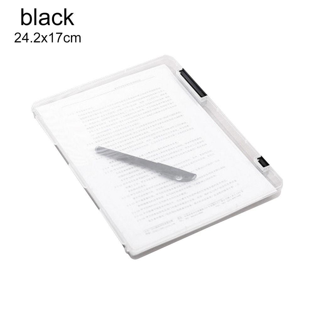 

Portable Plastic Transparent File Organizer File Box Storage Folder Stationery Storage Box 24.2x17cm