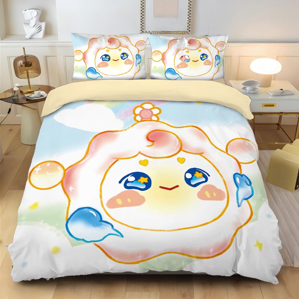 Games Eggy Party Bedding Set Cartoon Eggy 3D Printing Quilt CoverGame Themed Children's Room Decoration Kit Single Twin Full