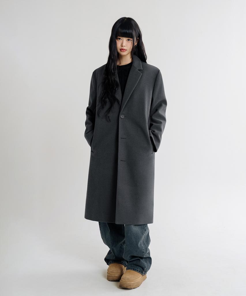 Lemain Second Wool Blend Oversized Single Coat [Charcoal]
