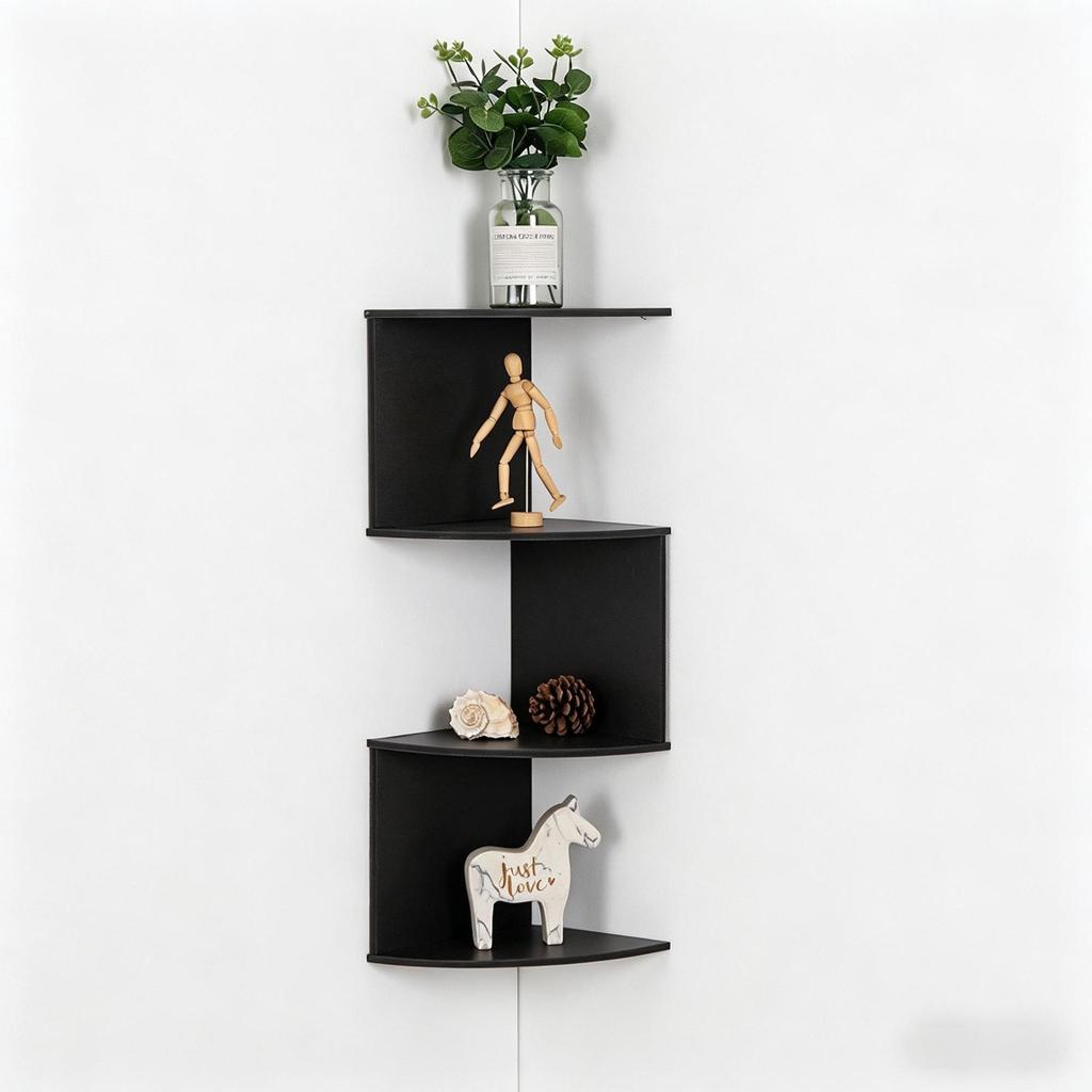 Five-Layer No-Drill Corner Wall Shelf for Bedroom & Living Room
