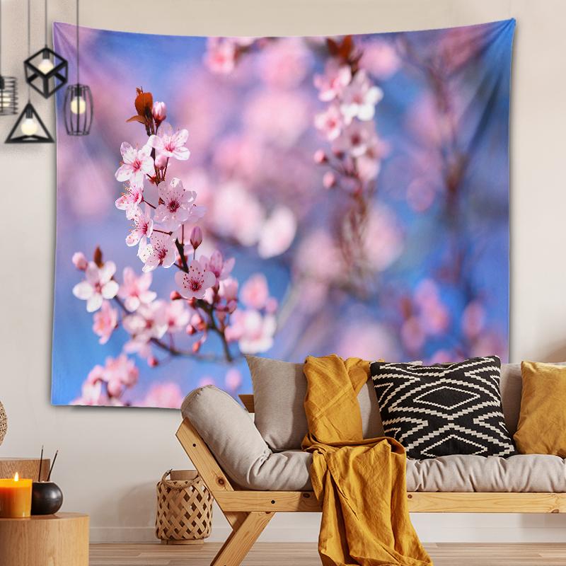 Home Decoration Printing Tapestry Beautiful Cherry Blossom Series Printing Tapestry Home Decoration Holiday Decorations