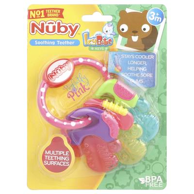 Soothing Tither, IcyBite Keys, 3+ Months, Perfectly Pink, 1 Teether