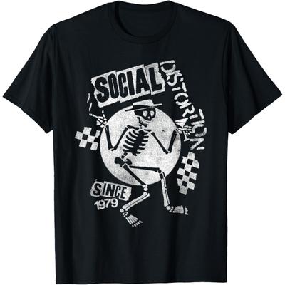 HUYTEDX Official Social Distortion White Spray Skelly T-Shirt
