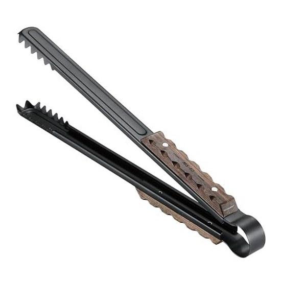 Camping Moon Fire Pit Tongs Firewood Stainless Steel Black Gear Scissors BKMS-41