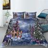 3D Christmas Home Bedding Santa Claus and Gift Bedding Pillowcase Home Bedding Set AU/EU/US Full Size Single/double Bed