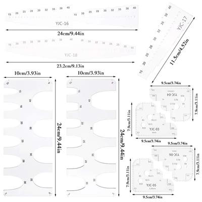 Fenrry Leather Acrylic Template DIY Leathercraft Drawing Scrapbooking Emboss Decorative Corner Pattern Sewing Stencil Tool