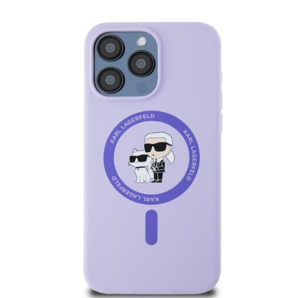 Karl Lagerfeld Klhmp15Xscmkcrhu Iphone15 Pro Max 6.7 Fioletowy/Purple Hardcase Silicone Karl&Choupette Heads Ring Magsafe