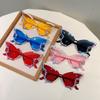 KAMMPT Butterfly Shaped Sunglasses with Sprinkles Women Fashion Birthday Gift Decor Shades Trendy Original Handmade Sun Glasses