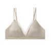 French Silk Satin Wire-Free Bra - Mulberry Silk, Breathable Mesh, Thin Triangle Cup, Lingerie for Large Busts