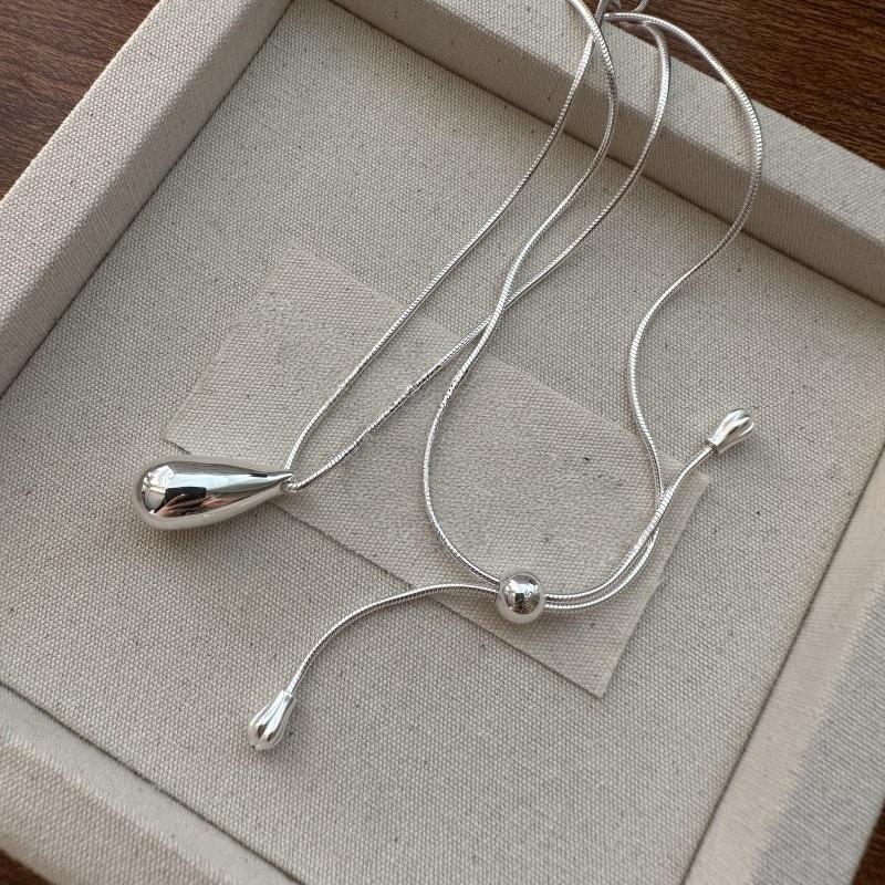 Luxury Drop Necklace For Fall/Winter Sweater Chains Simple Versatile Pendant For Women Fine Jewelry