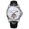 Tourbillon Skeleton Moon Phase Mens Watches Top Brand Luxury Stainless Steel Luminous Automatic Mechanical Watch