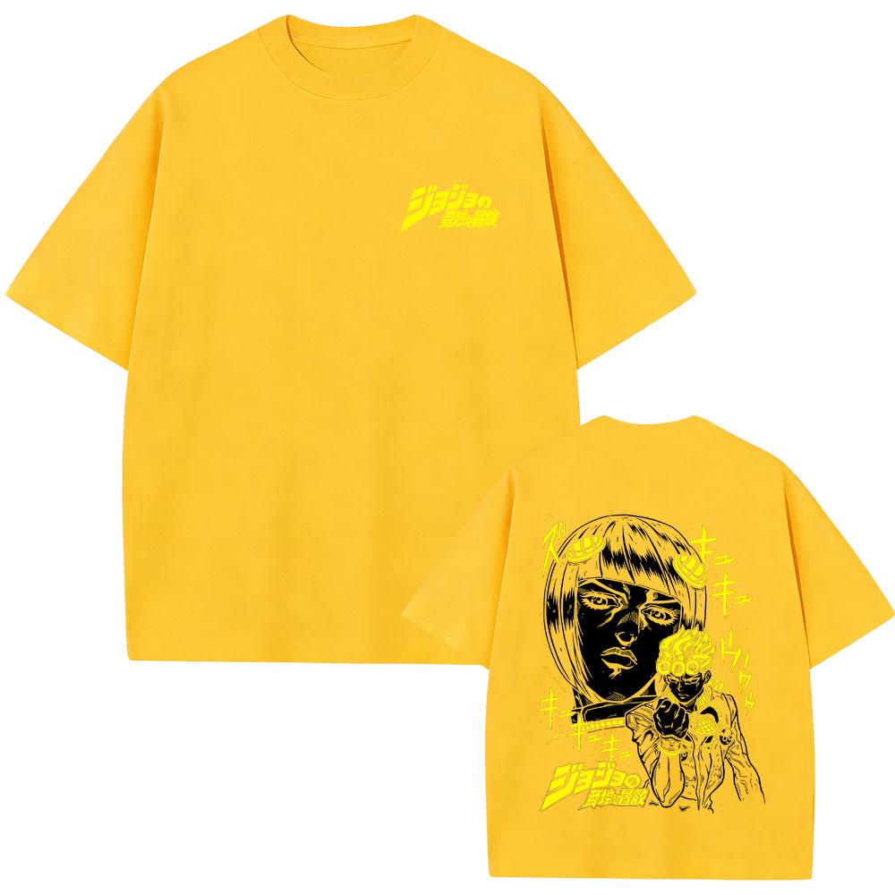 Anime Jojos Bizarre Adventure Bruno Bucciarati Giorno Giovanna Graphic T Shirt Fans Gift Unisex Fashion Unisexga Oversized Tshirts