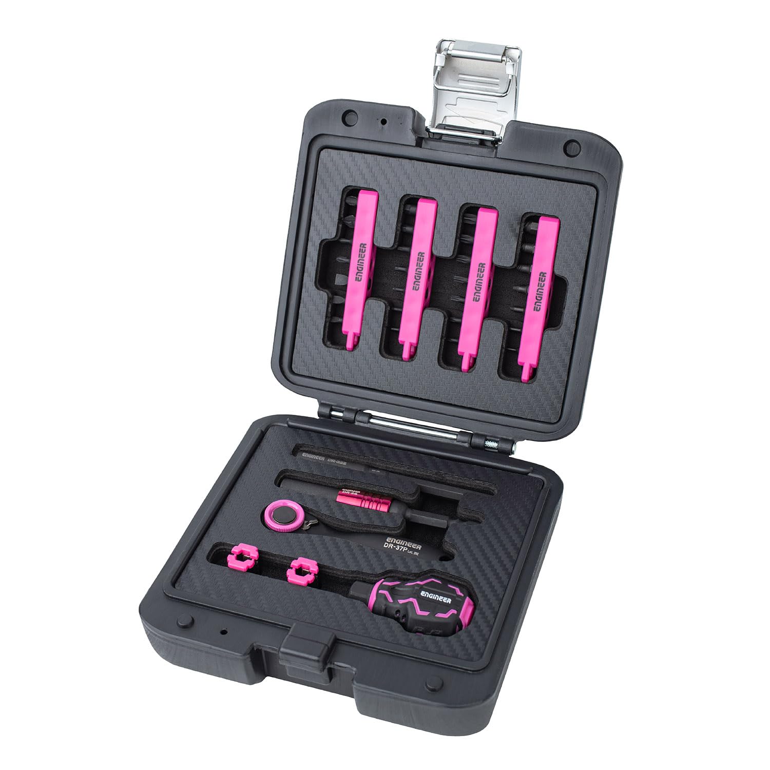 Engineer Screwless Q Set PINK BLACK Case L160 x W150 x & 35-piece set. size H60mm. DXZ-12P розовый
