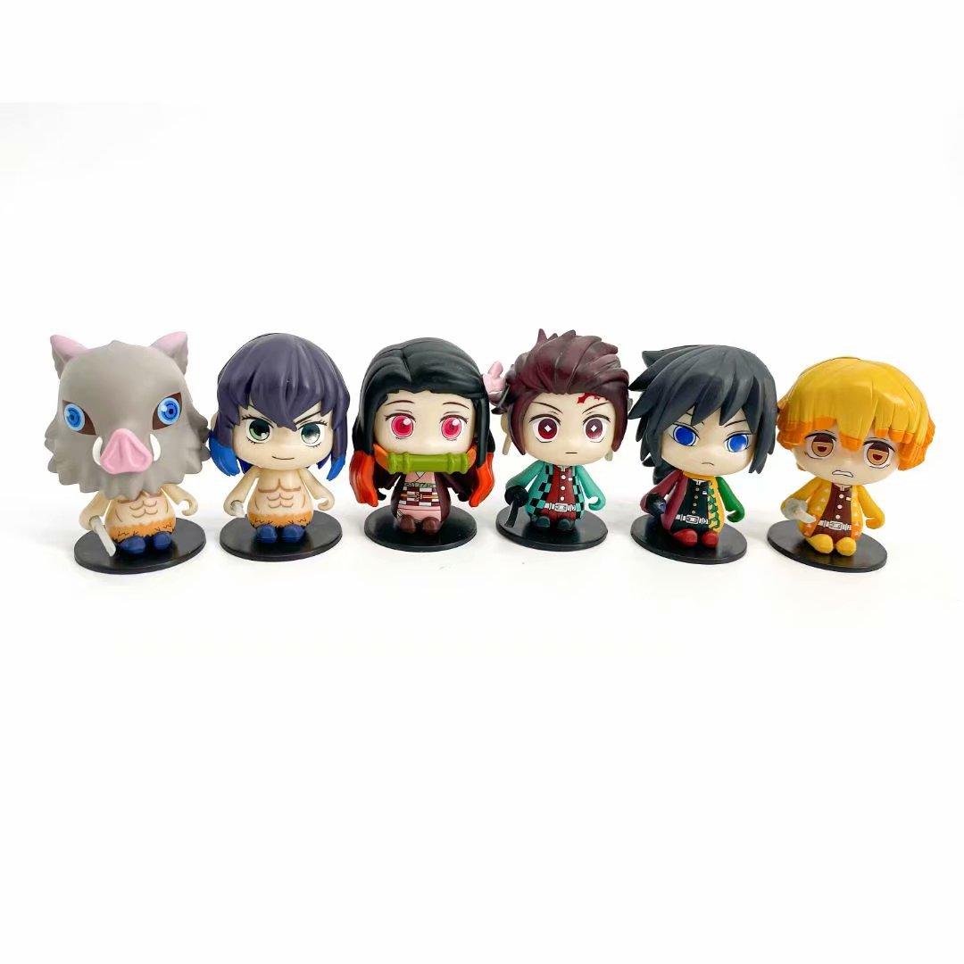 

6Pcs/1Set Anime Demon Slayer Figure Standing Brick Model Kamado Tanjirou Nezuko Interchangeable Inosuke Model Toy Zenitsu Present No box