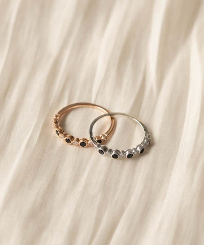 Alleun Silver 925 Cubic Onyx Silver Ring Friendship