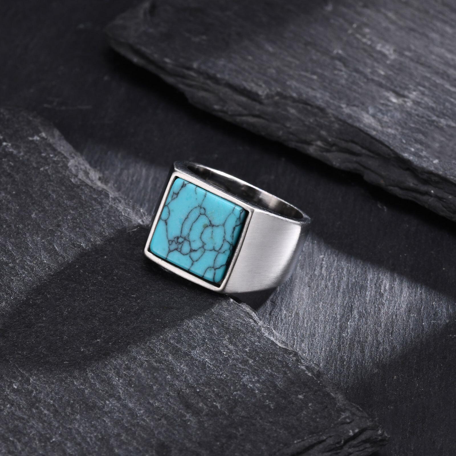 

Stainless Steel Ring for Men Boys,Geometric Ring Square Ring Signet Ring,Punk Trend Jewelry Gift 7