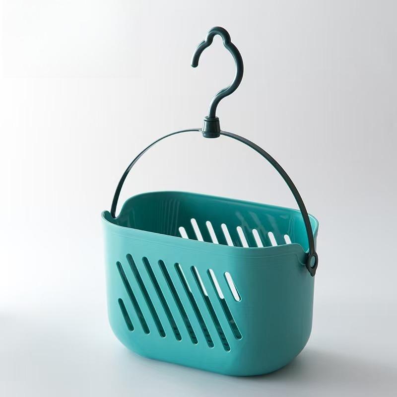 Plastic Hanging Storage Basket with Hook Open Bath Basket Home Supplies Drain Organizer Boxes Bathroom Kitchen Storage Supplies