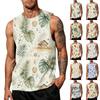 Men's Hawaiian Print Sleeveless Tank Top Loose Fit Casual Summer Wear
