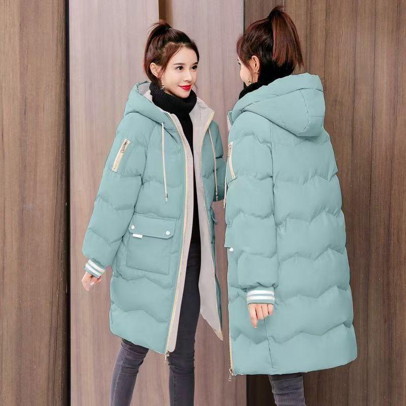 Cotton-padded Jacket Women's Long Korean Version of Loose Winter Cotton-padded Jacket Padded Bread Coat Plus Size Coat.