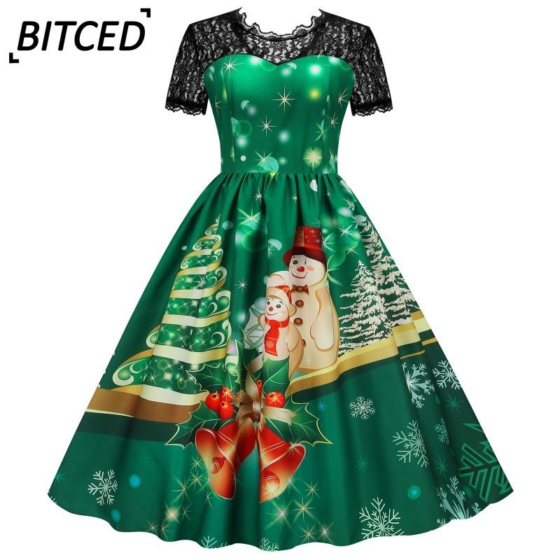 BITCED Fashion Summer Spring Short Sleeve O-Neck Casual Dresses
