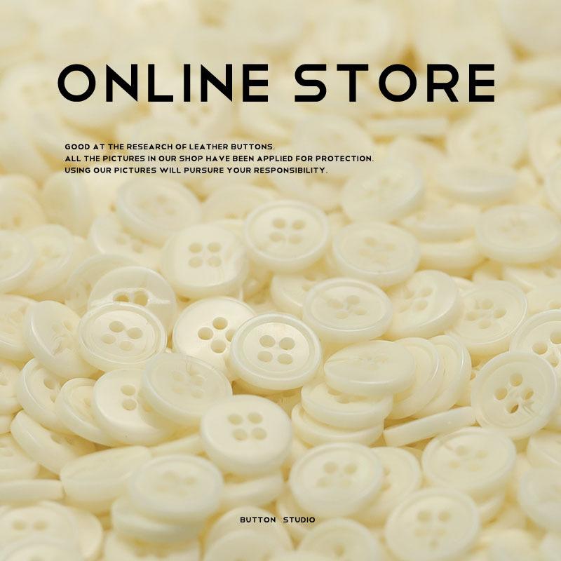 Four-Eye Resin Button Stick Flower Beige Button Women'S Shirt Sleeve Collar Button Knitted Cardigan Top Clothing Accessories