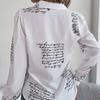GMXIA Women's Fashion Casual Summer Suit Long Sleeve Collar Blouses & Alphabets Shirts