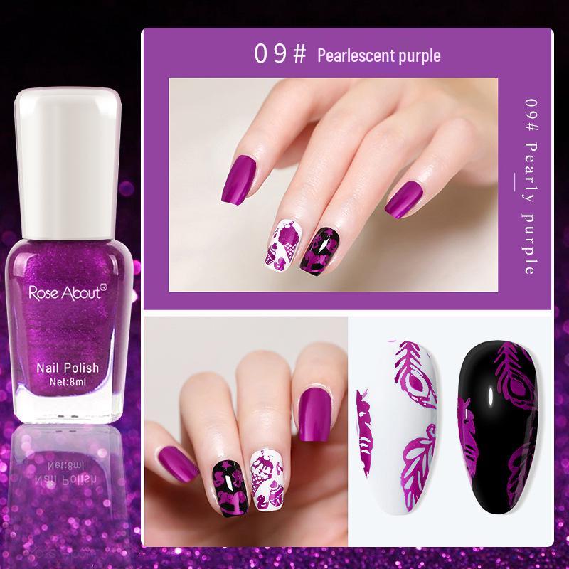 Peelable Nail Art Stamping Polish Set, 8ml - Long-Lasting, No-Bake, Easy-Transfer Formula