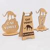 Katzen Erbrochenes Schild Lustiges Holzschild Katzen Erbrochenes Vorsicht Schild Büro Schreibtisch Erbrechende Katze Schild Streich Geschenk für Kollegen Katzenbesitzer