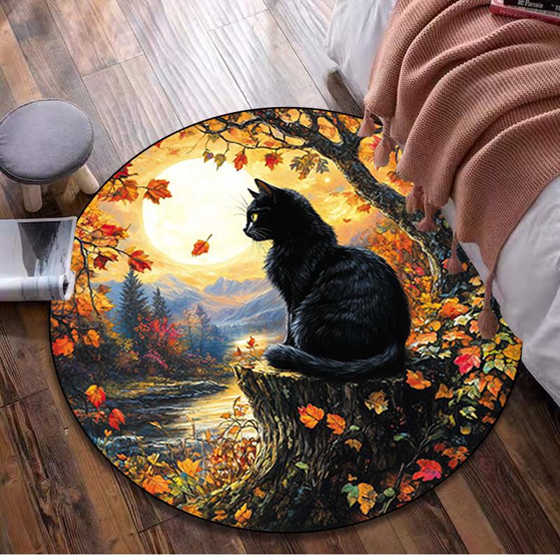 Animal Circular Rug Office Decorative Carpet For Living Room Bedroom Door Mat Floor Rug Computer Chair Area Rug