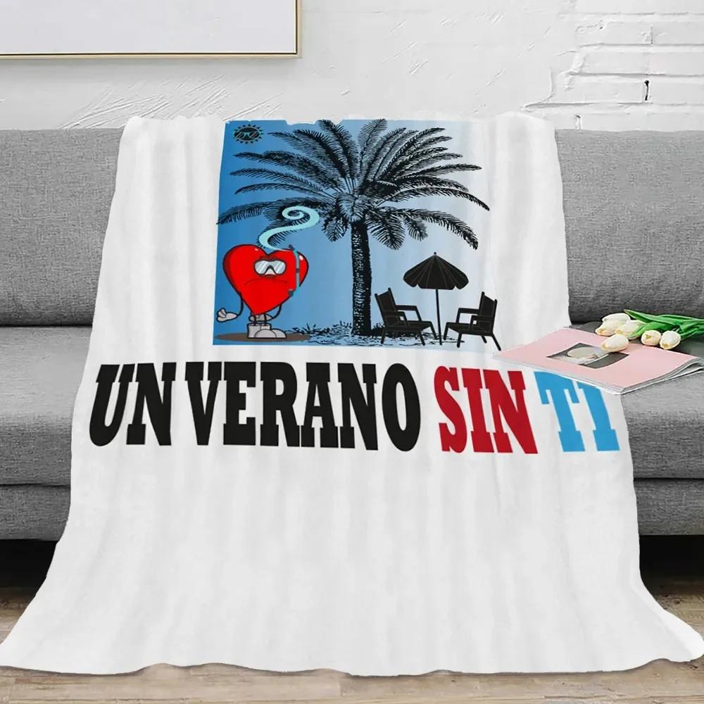 Canvas Painting Blanket Bad Bunny Un Verano Sin Ti Flannel Blankets Pop Music Album Star Warm Throw Blankets for Travel Bedding