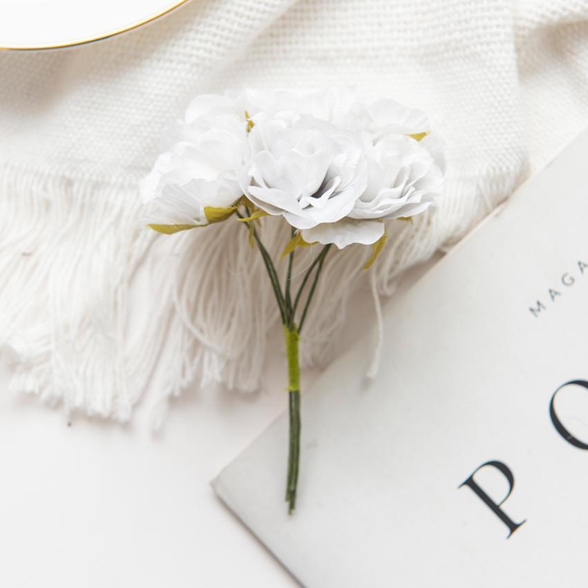 18 PCS Fleurs Artificielles Mini Bouquet en Soie Décoration de Mariage DIY Couronne Décoration de Noël Vase pour Maison Jardin Scrapbooking