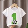 Sommer Neu Jungen Mädchen Fußball T-Shirts Geburtstagsshirt 1-12 Jahre Junge Fußball Sport T-Shirt Für Kinder Geburtstagsgeschenk T-Shirt Oberteile