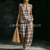 Women's summer casual wide-leg pants two-piece fashion trendy 1116 new European and American style sleeveless loose shoulder suit