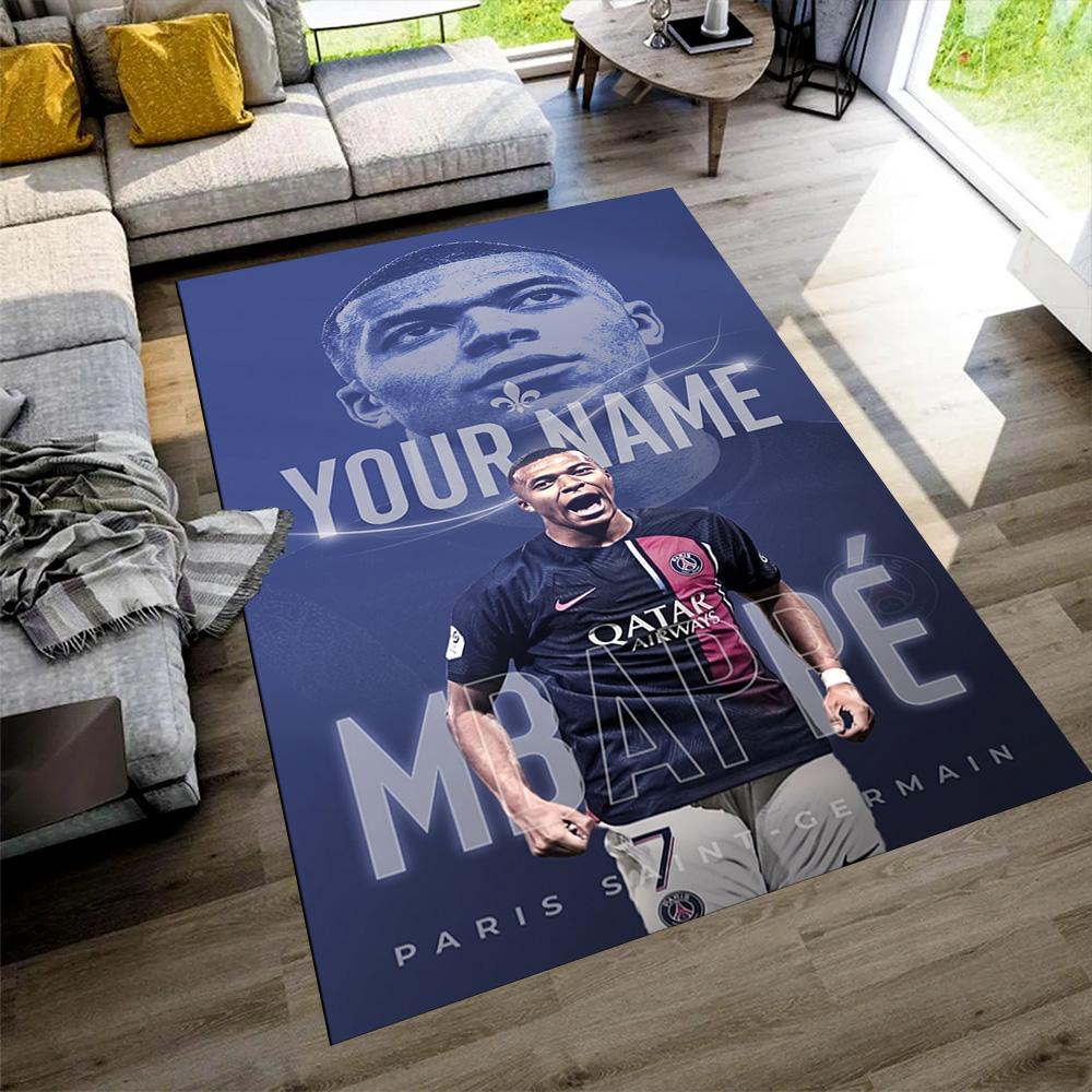 Mbappé Customize Text Floor Rug Office Rug Suitable for Study Room Bedrooms Hallway Decorate Room Anti-slip Rug Decorate Offices