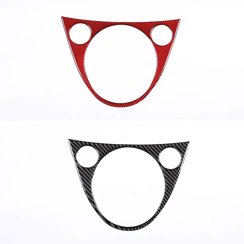 For Fiat 500 2010-2025 Soft Carbon Fiber Car Central Control Gear Shift Panel Trim Sticker Interior Accessories