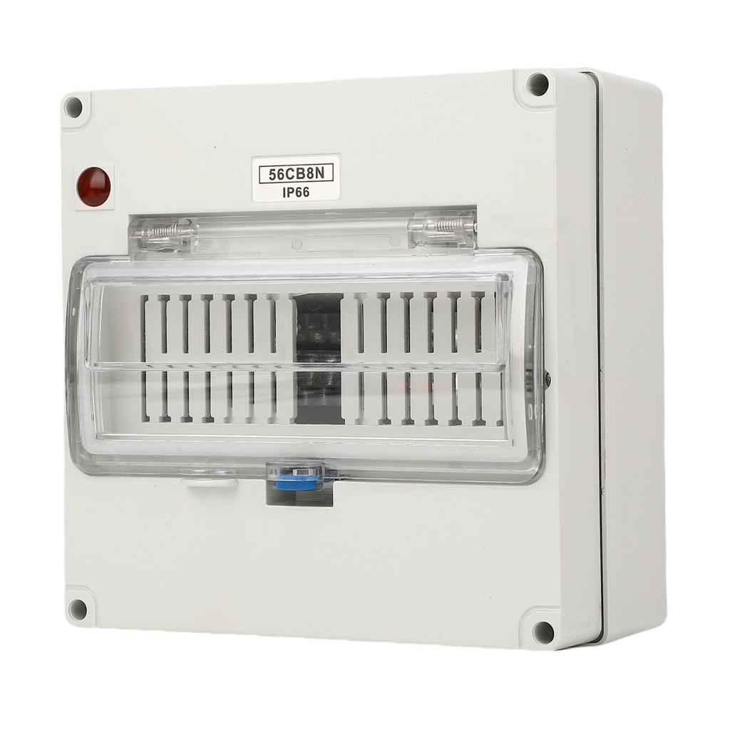 Power Distribution Box with Indicator Light 8 Way Outdoor Circuit Breaker Enclosure IP66 Water Proof Plastic