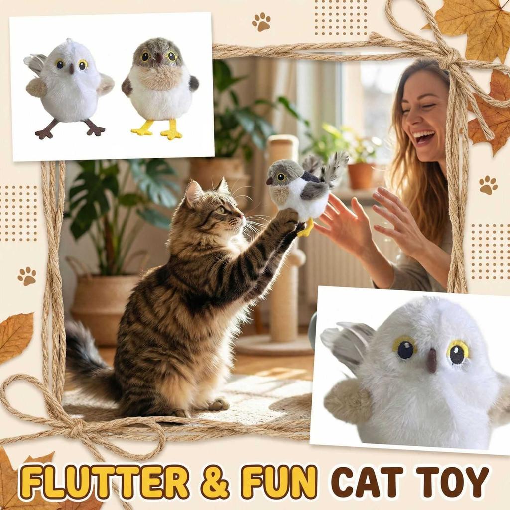Cats Electric Toy Yellow Dot Sparrow Imitation Quivering Bird