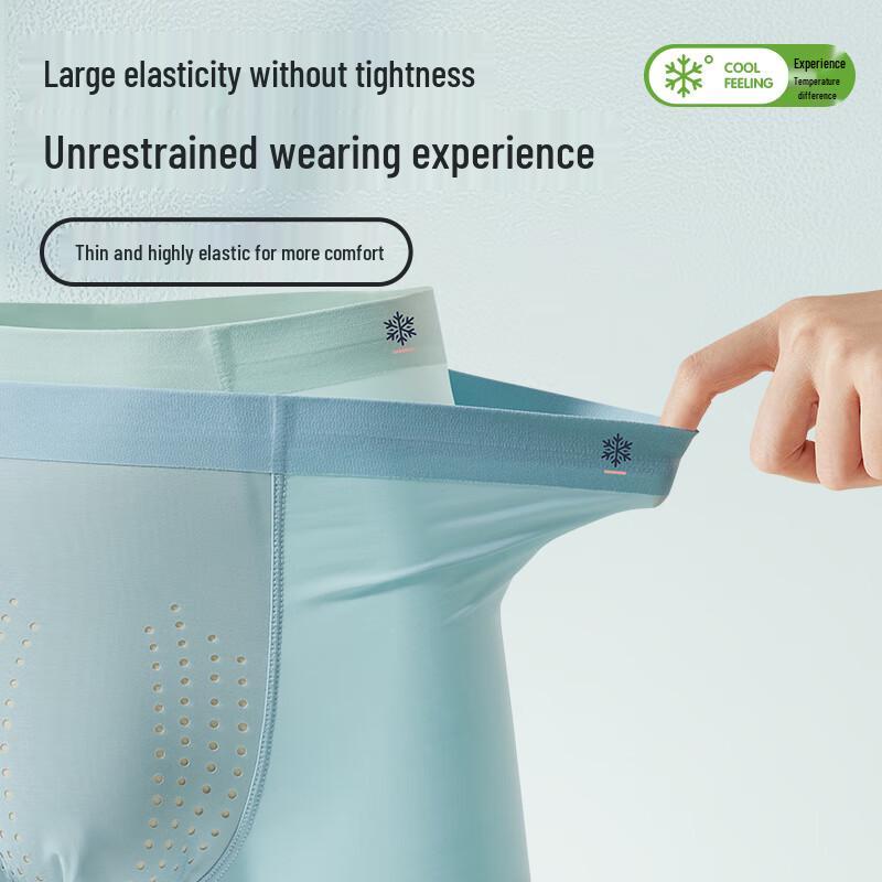 Hengyuanxiang Men's Ice Silk Seamless Cordyceps Antibacterial Underwear 3-Pack