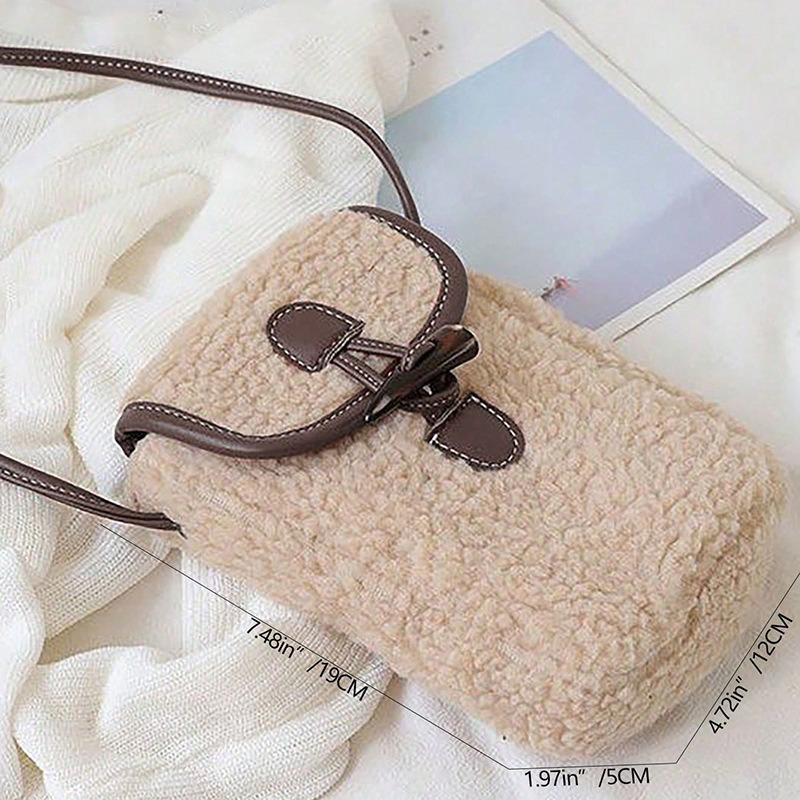 Small Crossbody Bag for Women, New Lamb Wool Plush Crossbody Bag, Niche Style