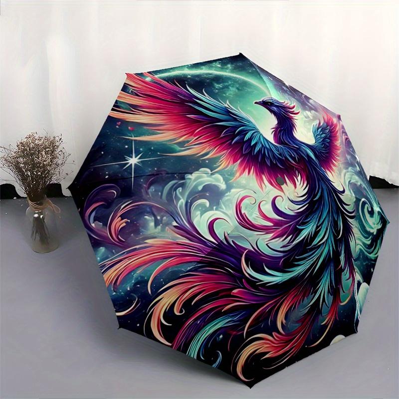 1pc Stellar Phoenix Durable Cartoon Folding Umbrella, Portable Compact Umbrella for Men and Women R062