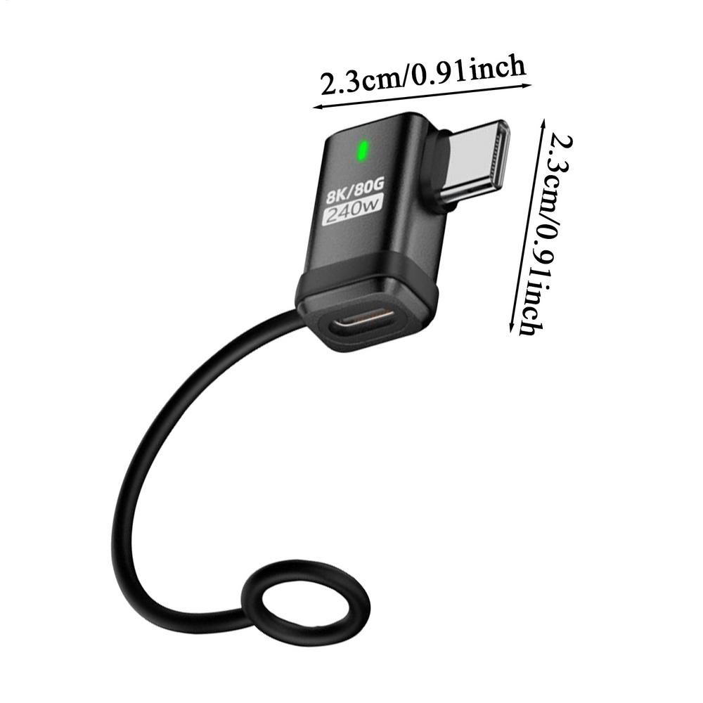 

Right Angle USB Adapter USB To Type C Adapter With Anti-Lost Lanyard Cell Phone Connector For Home Offices Tablets Desktops чорний