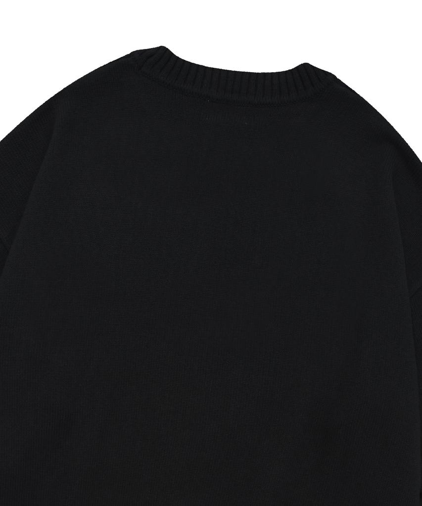 COVERNAT C Logo Crew Neck Knit Black