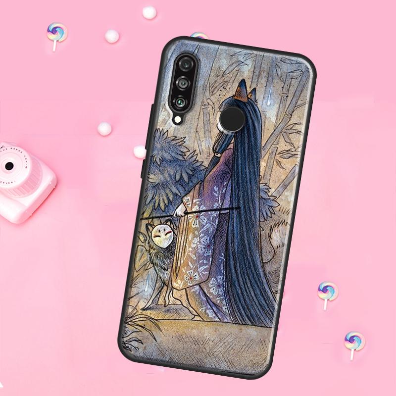 

Kitsune Fox Art For Huawei Nova 12i 7i 8i 11i 12s Y73 Y70 Y90 Y60 Y72 Y61 Y91 9 10 SE P30 Pro P40 Lite Case Huawei Nova 3i