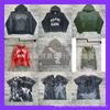 Mens Oversized Hoodie With 3D Washed Vintage Print Streetwear Gothic Style Cotton Sweatshirt