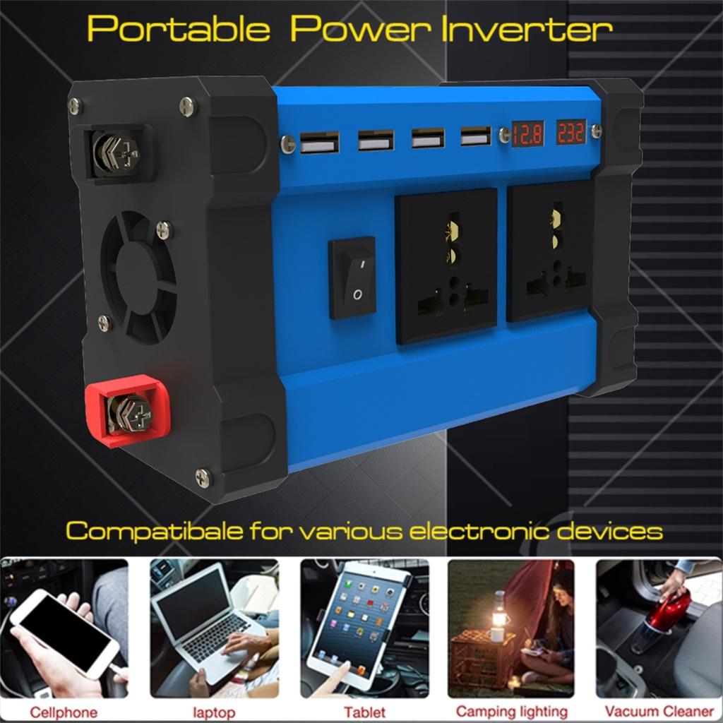 4000W Solar Panel Transformer  Modified Sine Wave Solar Power Inverters+18W Car Adapter Charging Converter DC 12V To AC 110V/220V